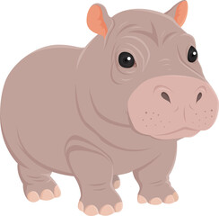 Hippo pygme character illustration design