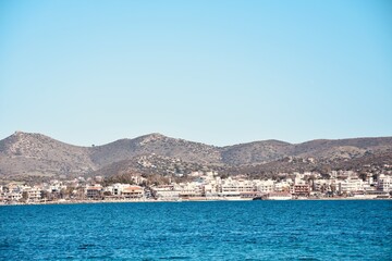 Obraz premium view of the sea and city from the sea