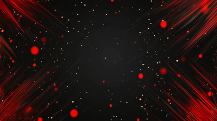 Sleek black background with red circular bursts and sale labels