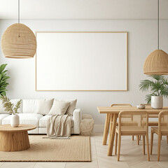 modern living room with white board 