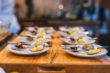 plating food at a restaurant