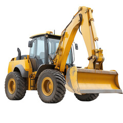 Backhoe Loader Isolated On Transparent Background