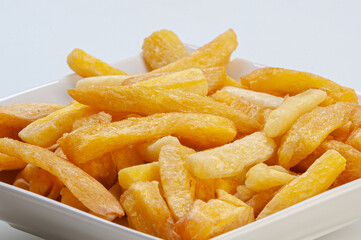 Porção de mandioca frita