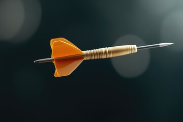 Bullseye Target with Dart in Mid-Air