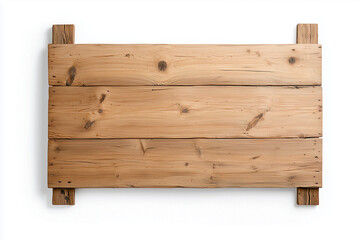 Solid Wood Planks Isolated on White Background, Banner with Copy Space