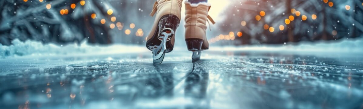 Figure skating , winter backgound