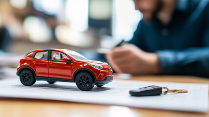 Rotes E-Auto- Konzept Finanzierung des ersten eigenen Autos nach der führerscheinprüfung