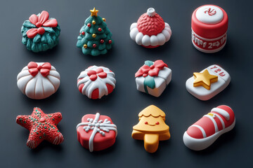 Festive Holiday Icons in a Cheerful Pack