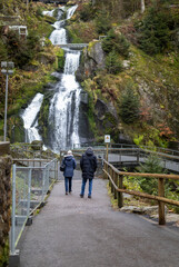 Germany's highest waterfalls in Triberg a unique memorable attraction in the Black Forest mountains.