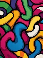 Fototapeta premium Vibrant graffiti art in urban setting showcasing colorful abstract patterns