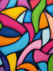Obraz premium Colorful graffiti design on urban wall during daylight hours