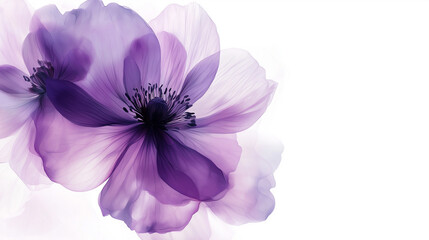 Purple bloom flower isolated on a white background