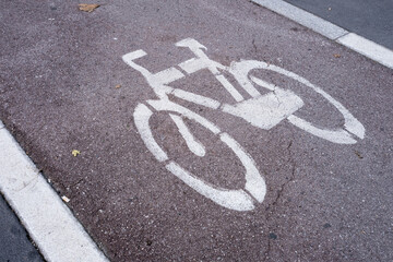 Fototapeta premium Bicycle lane symbol