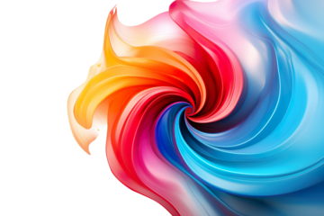 Abstract colored spiral isolated on transparent background