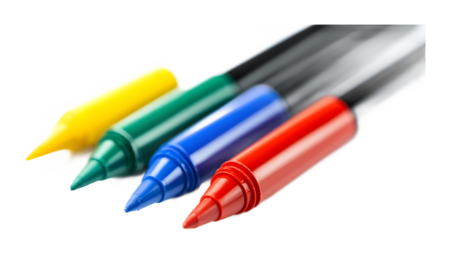 Tip markers on a transparent background. isolated background.