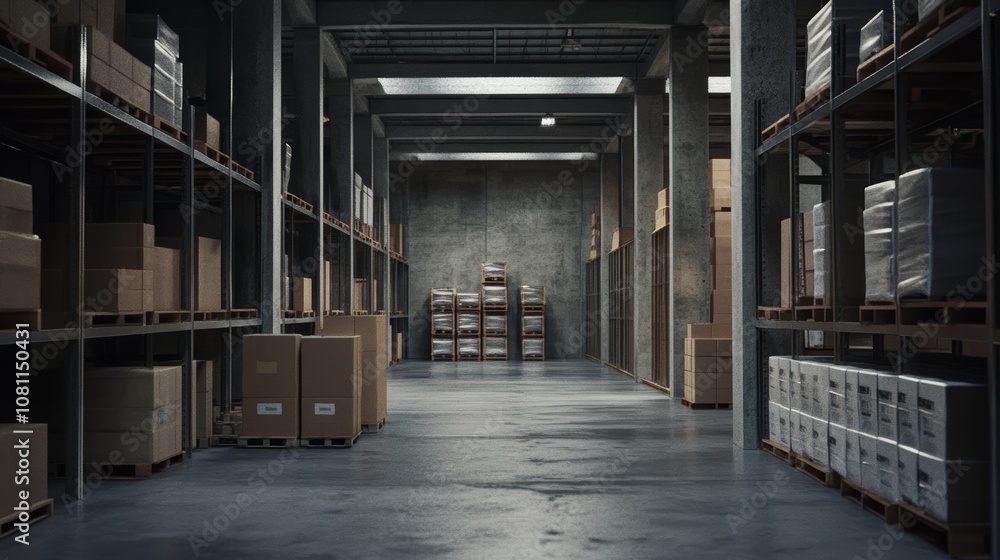 Poster warehouse and bank building architecture generative ai