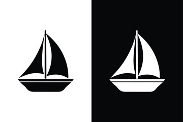 Sailboat icon on White Background Vector Art Illustration on white background.