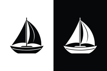 Sailboat icon on White Background Vector Art Illustration on white background.