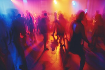 people having fun in a disco. blur effect for an artistic touch
