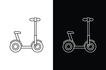 Segway icon on White Background Vector Art Illustration on white background.