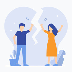 A man and a woman are fighting, with the man holding a fist and the woman holding a fist as well