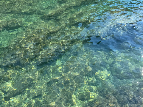 Sea pure transparent water surface