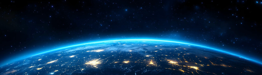 Earth from space stunning view of planetary lights at night cosmic environment awe-inspiring perspective science concept