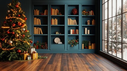 Fototapeta premium elegant interior of a house with Christmas decoration