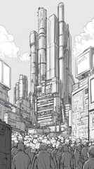 Factory Scene Illustrating Market Labor Surplus Concept Generative AI
