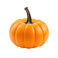 PNG Transparent Image of Orange Pumpkin with Brown Stem - Perfect for Autumn, Halloween, and Thanksgiving Decor and Design