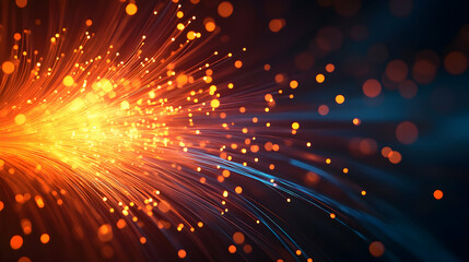 Fototapeta premium Abstract Fiber Optic Light Streaks, fiber optics, abstract background, technology, digital, network