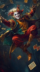 Tarot "The Fool" card png with horror background with black border and write "The Fool" under image