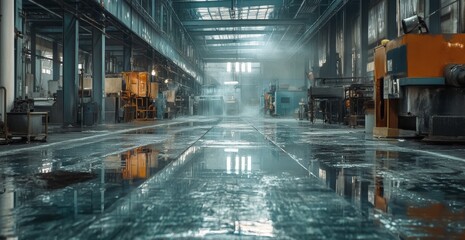 Inside a Glass and Mirror Factory, Industrial Manufacturing Process Generative AI