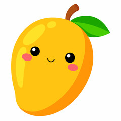 A kawaii mango with a smiley face vector illustration  