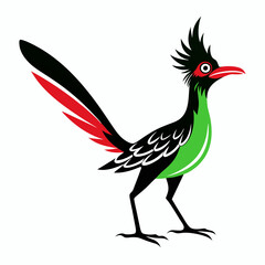 Greater Roadrunner vector silhouette on white background