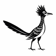 Greater Roadrunner vector silhouette on white background