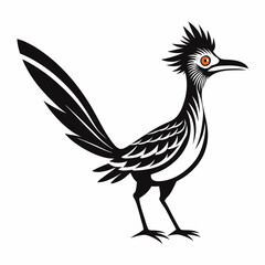 Greater Roadrunner vector silhouette on white background