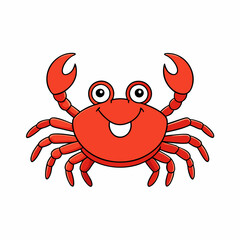 vector cute cartoon Crab on white background