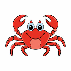  vector cute cartoon Crab on white background