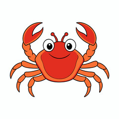  vector cute cartoon Crab on white background