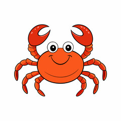  vector cute cartoon Crab on white background