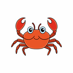  vector cute cartoon Crab on white background
