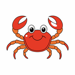  vector cute cartoon Crab on white background