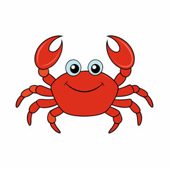  vector cute cartoon Crab on white background