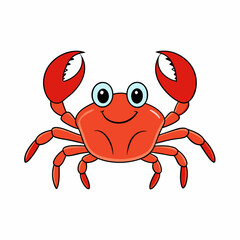  vector cute cartoon Crab on white background