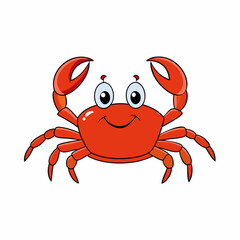  vector cute cartoon Crab on white background