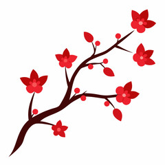 cherry blossoms vector illustration on white background