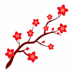 Naklejka premium cherry blossoms vector illustration on white background