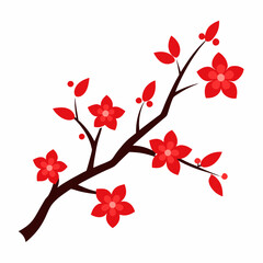 cherry blossoms vector illustration on white background
