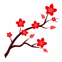 Naklejka premium cherry blossoms vector illustration on white background
